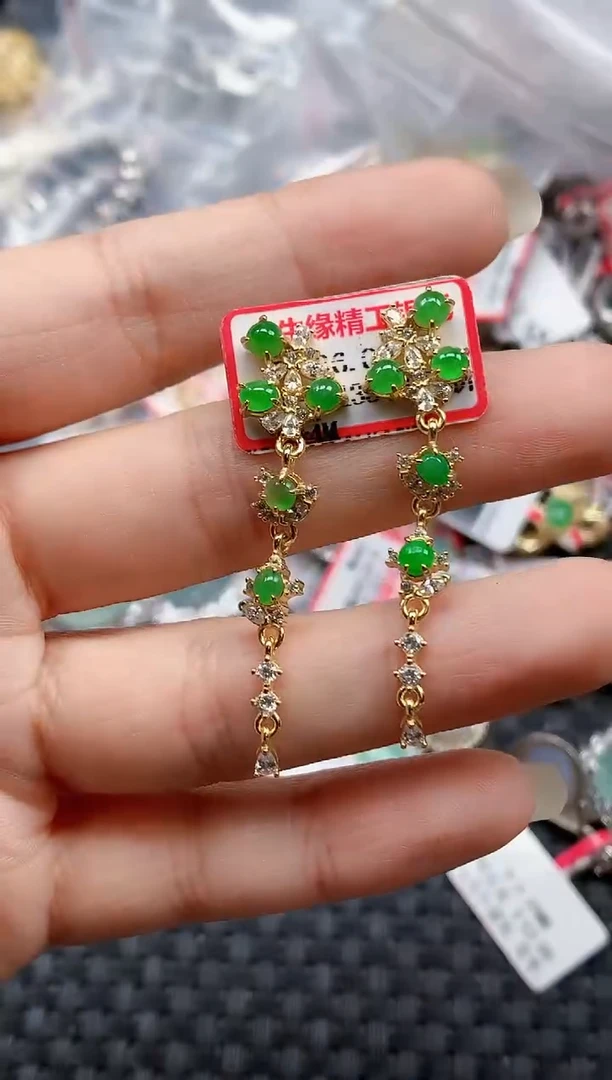 银S925镶嵌戒指翡翠天然A货缅甸翡翠