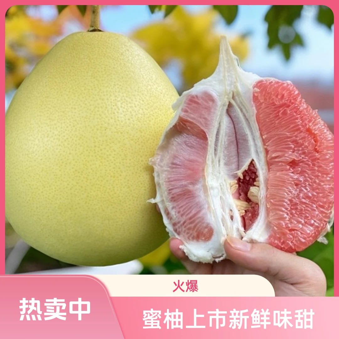 梅州蜜柚梅县红心蜜柚三红蜜柚薄皮柚果园直发新鲜梅州红心蜜柚