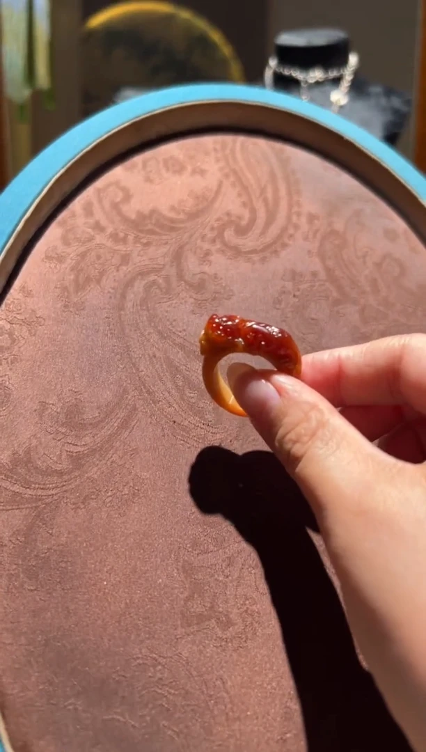 翡翠戒圈未镶嵌红翡绿翠