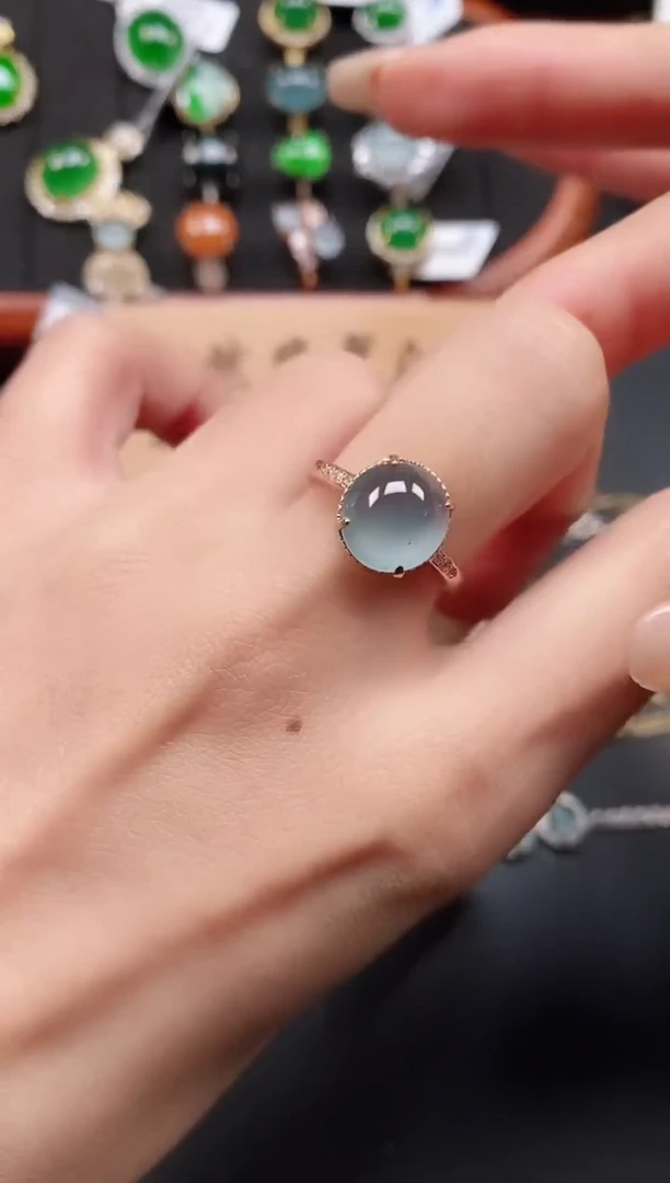 银S925镶嵌戒指翡翠111