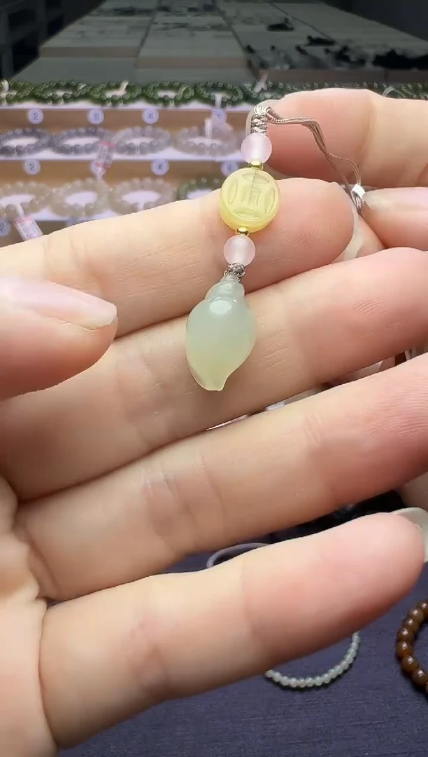 和田玉未镶嵌手机链22号链接卡15*9mm