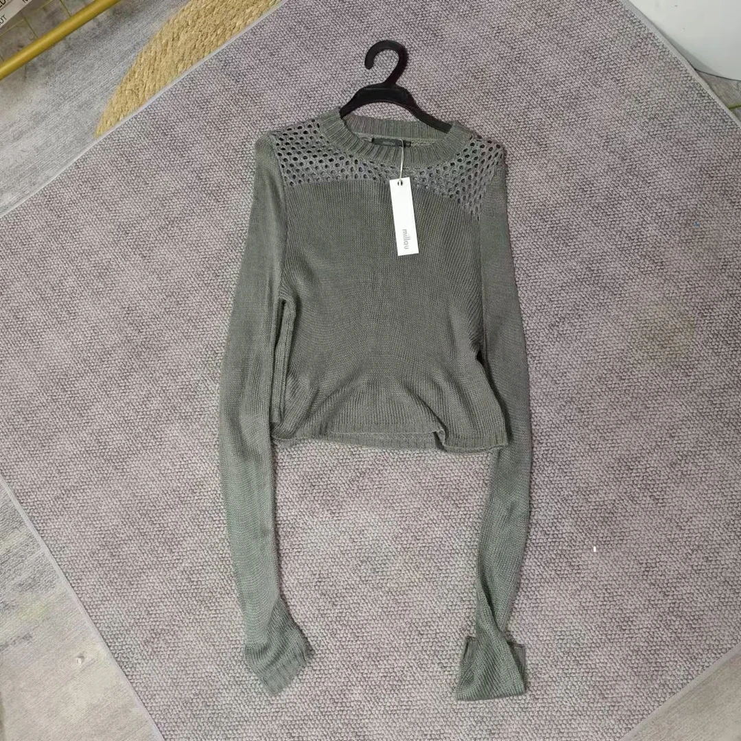 唯琳剪标   7仓F3-14-3098款   镂空圆领打底针织上衣