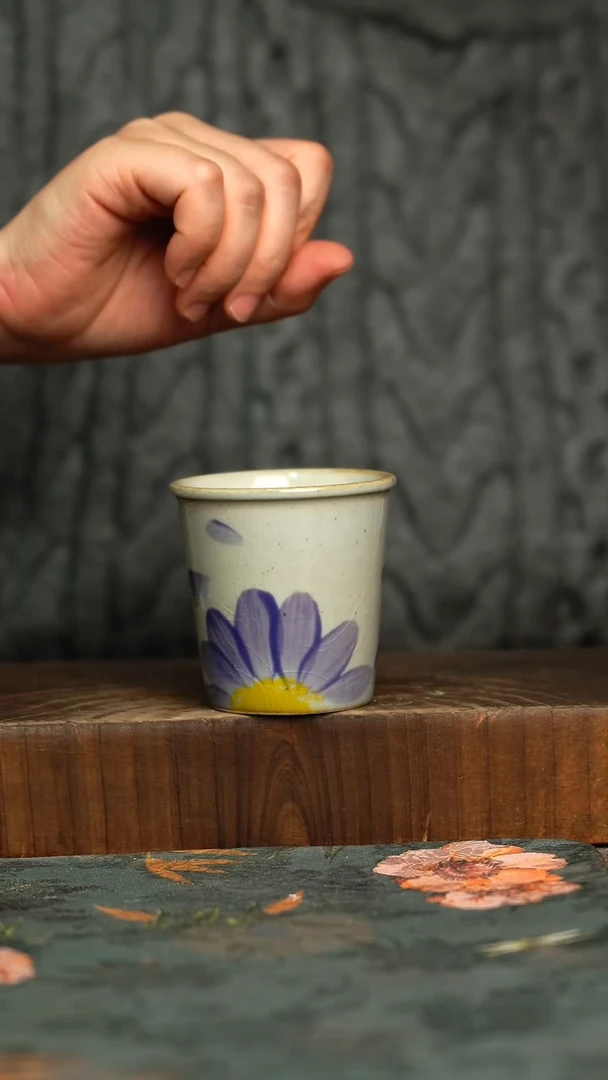 杯釉下彩手工手绘同款陶器