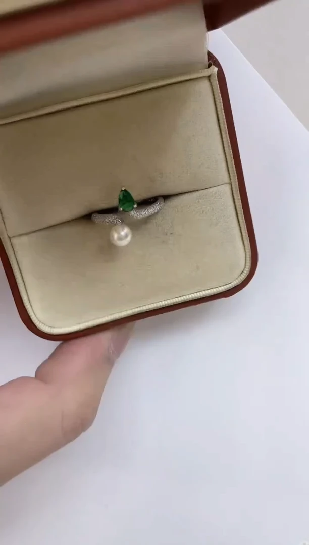 银S925镶嵌海水珍珠戒指