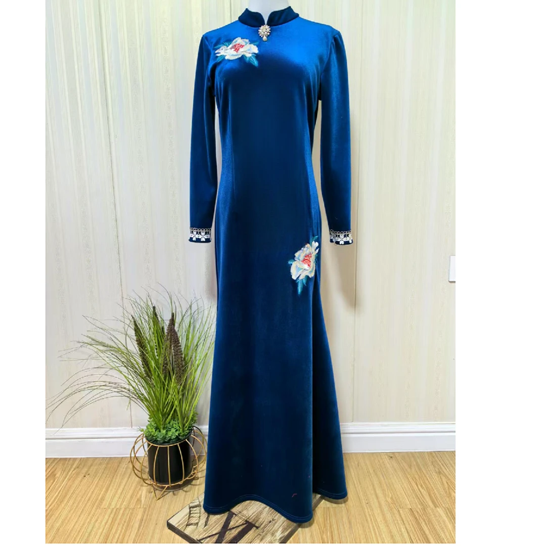 【碧朗福】蓝色加绒加厚鱼尾裙长度135cm