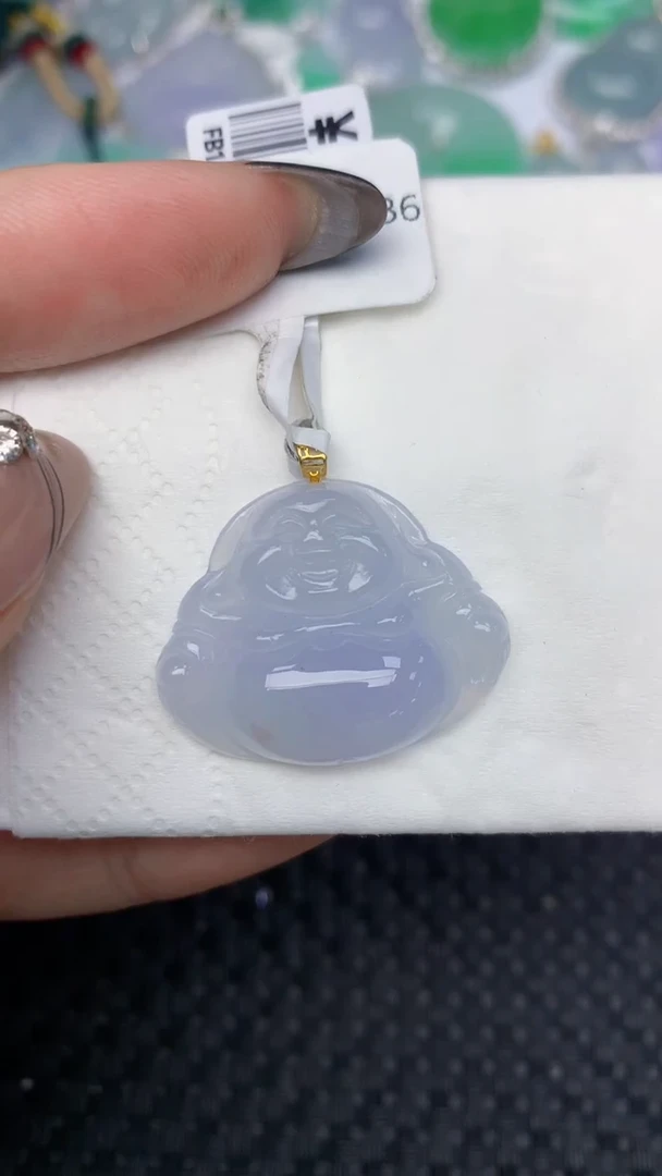 颈饰18K金镶嵌翡翠天然缅甸翡翠a货百元以上9元证书费自理