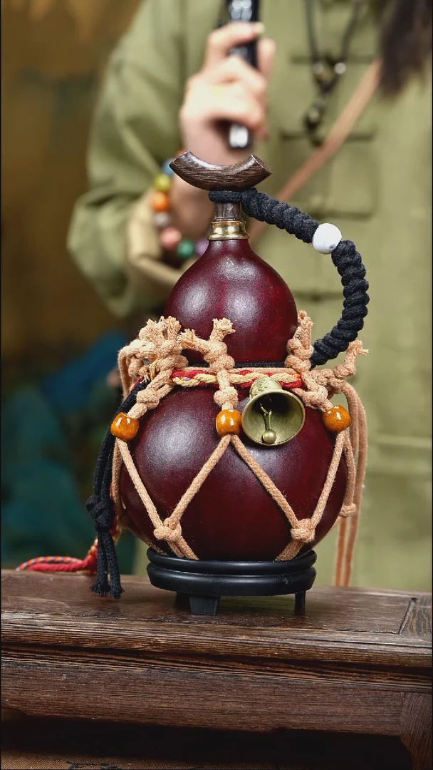 YV120复古网兜款天然酒葫芦（一物一拍）