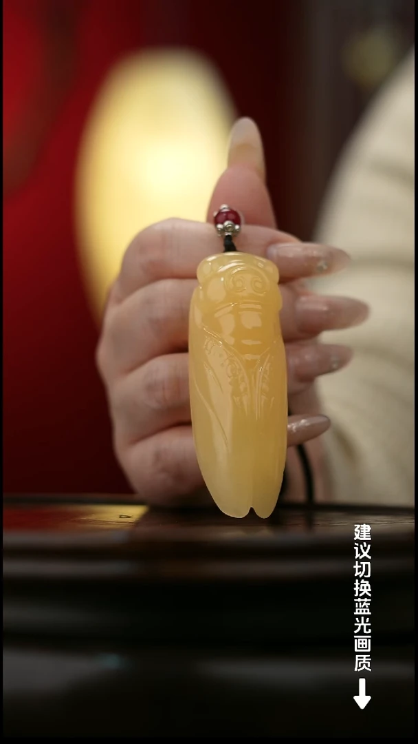 玉【金蝉，一鸣惊人】天然玉石摆件手把件