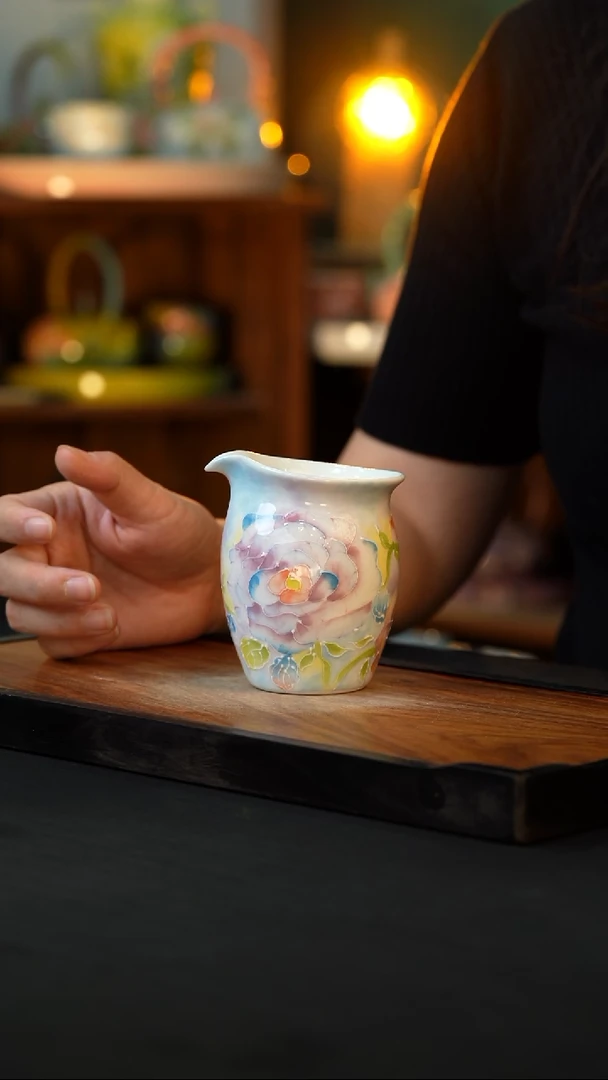 杯手绘心瓷陶瓷浮力