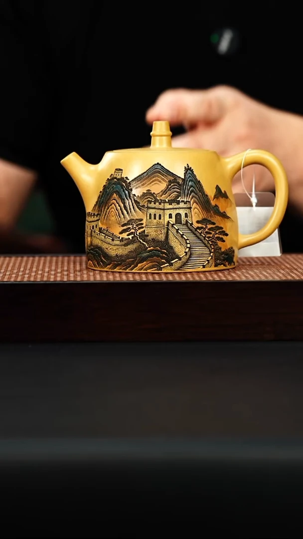 茶壶紫砂汉掇 黄金段