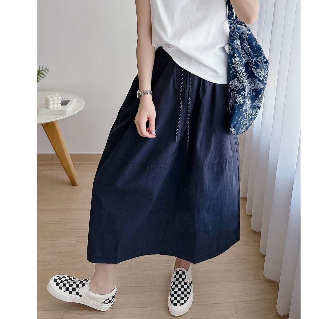 户外工装半身裙女中长款爆款2025新款夏季百搭韩版高腰花苞裙子