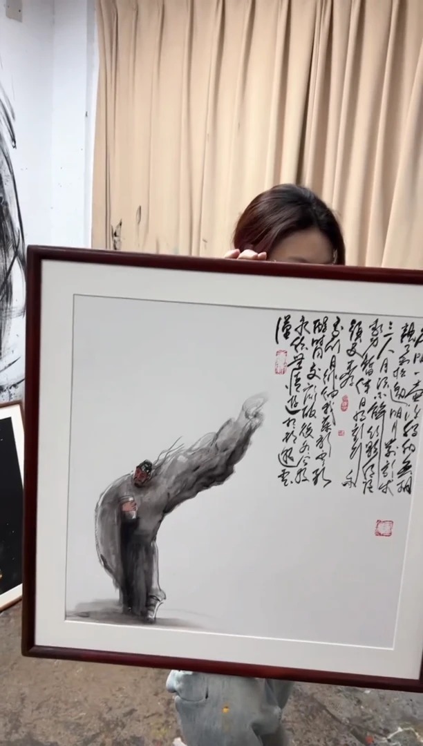 【闪购商品】丙烯画画江湖老师李白花间方框