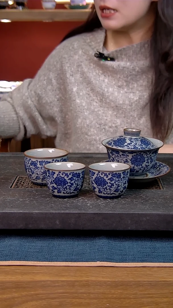 简装家用款4件套 老陶泥开片纹陶瓷茶具