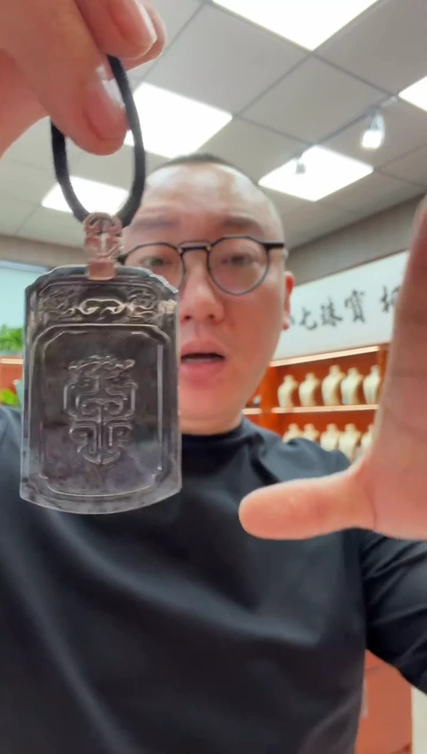 银S925镶嵌挂件翡翠A货翡翠多样性一件冰乌鸡无事无事牌