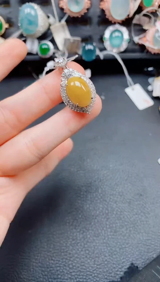 吊坠(赠链)银S925镶嵌翡翠翡翠