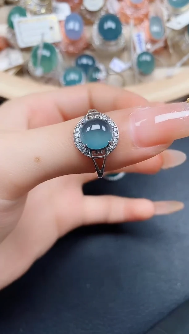 【闪购商品】翡翠戒指银S925镶嵌翡翠