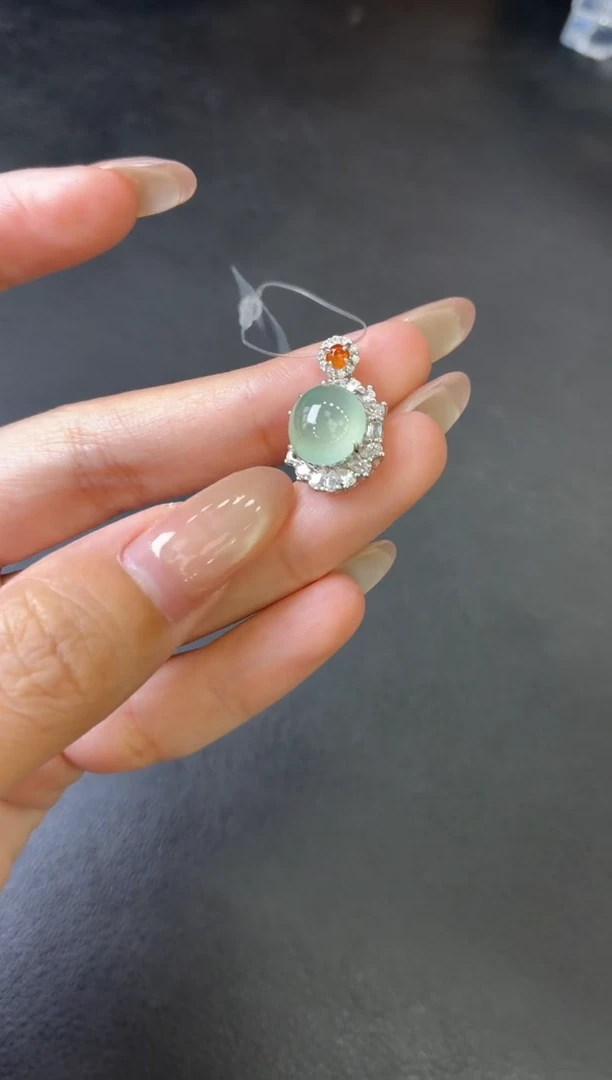 吊坠(不含链)银S925镶嵌翡翠吊坠 多样性发一件