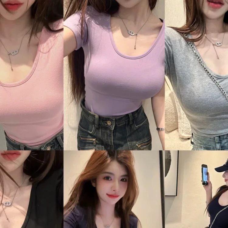 鹅蛋T恤新款版型别致漂亮显脸型