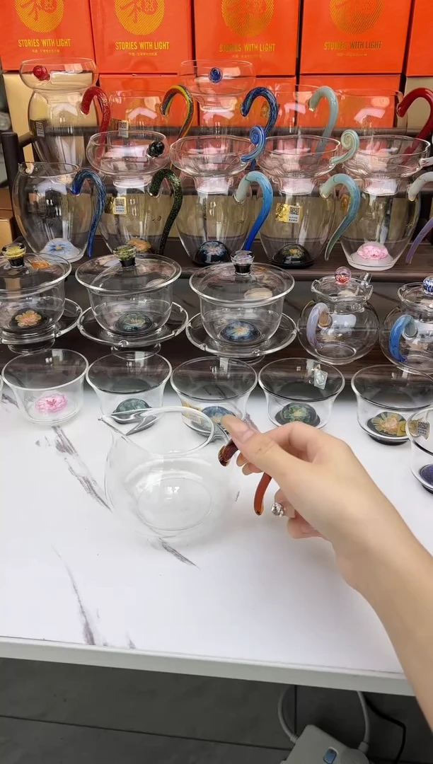 手工艺品玻璃禾器淡然琥珀色普通盒