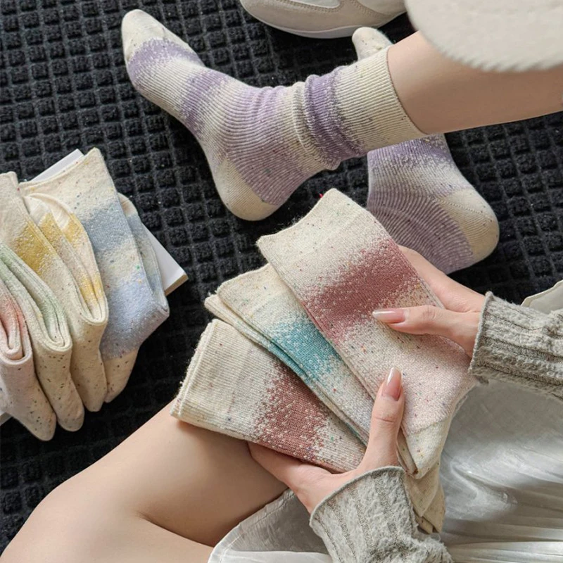 【女袜直播开箱】手工DIY饰品袜 精梳棉长绒棉春夏秋款ins风