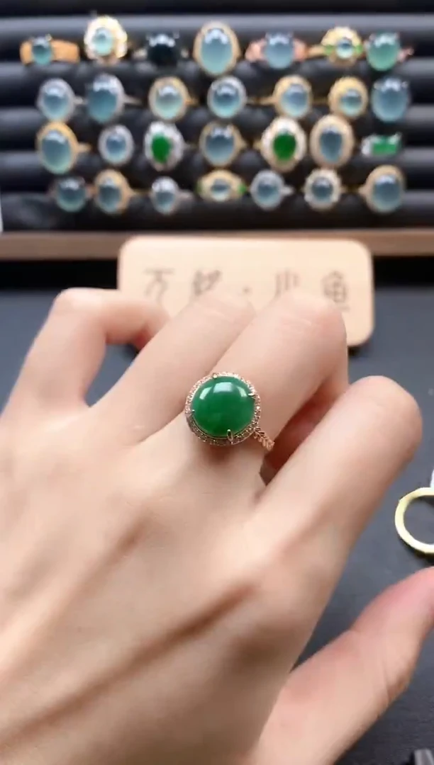 银S925镶嵌戒指翡翠51511