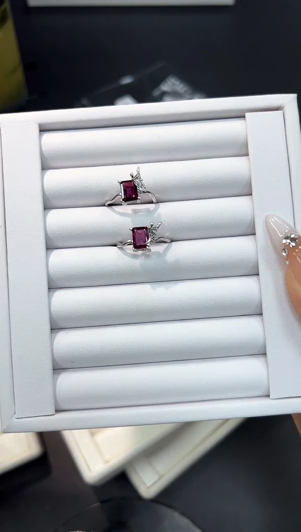 石榴石戒指银S925镶嵌35h多样性发其一【1个】