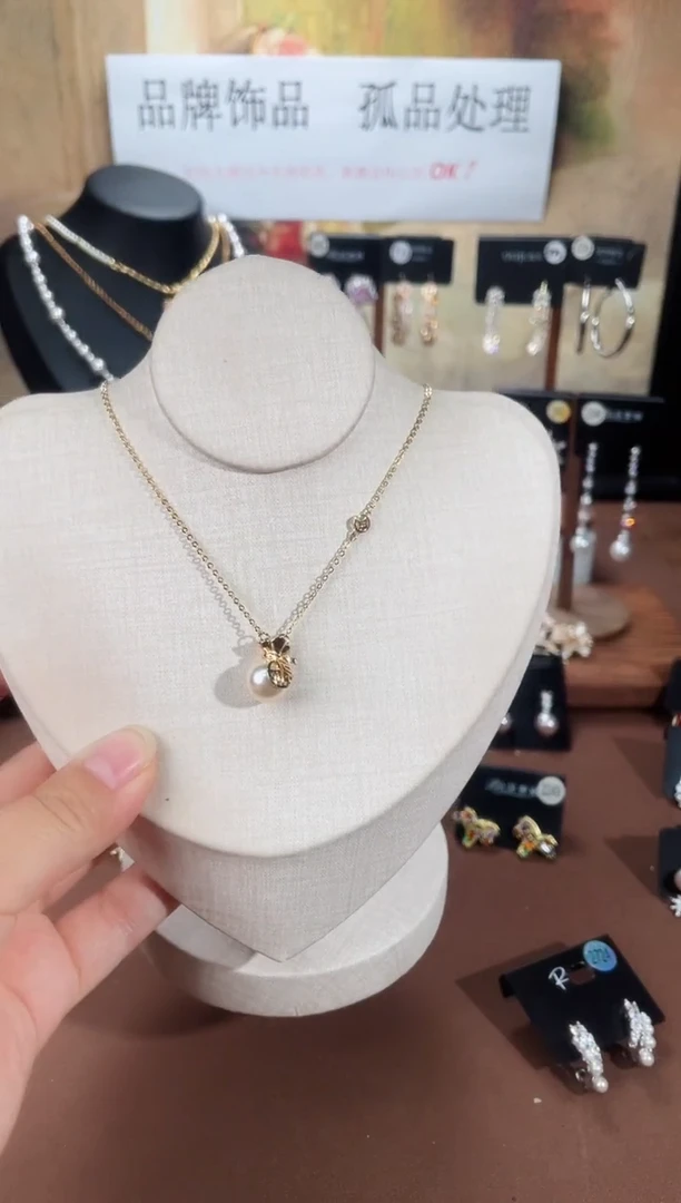 合金925银锆石项链7532