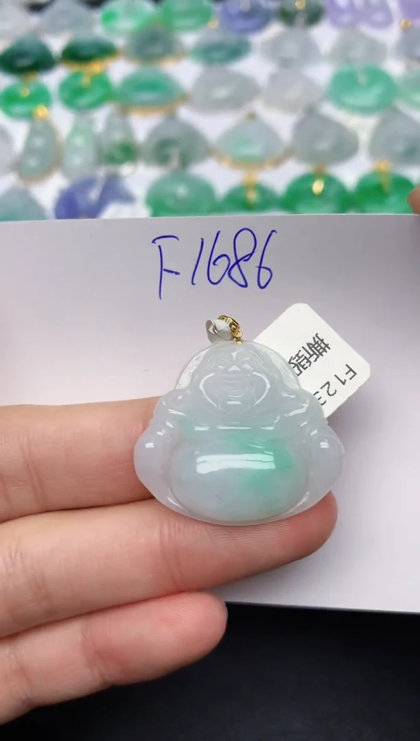 颈饰18K金镶嵌翡翠 天然缅甸A货翡翠百元以上9元证书费自理