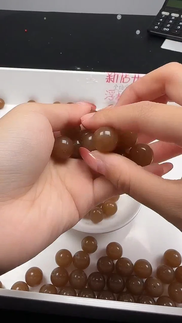 未镶嵌和田玉珠宝半成品和田玉糖玉圆珠N244卡14mm散珠4颗