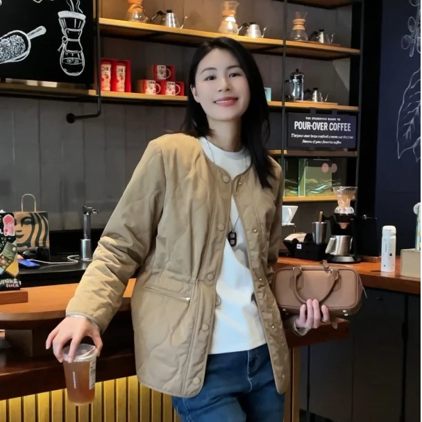 【咖顿学院】Mayya Plus麦芽定制气质显瘦流光风棉衣32536881