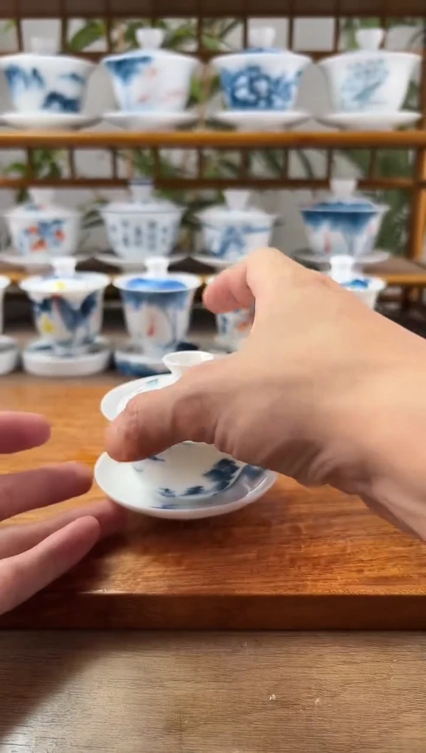 微瑕寒江独钓80ML三才盖碗