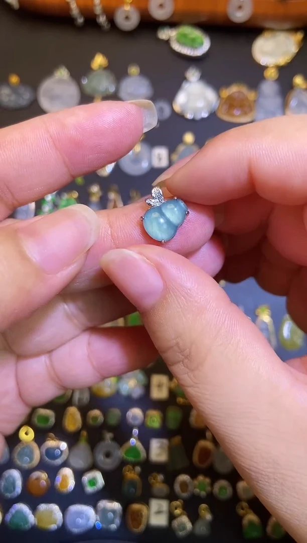 翡翠银S925镶嵌吊坠(不含链)1