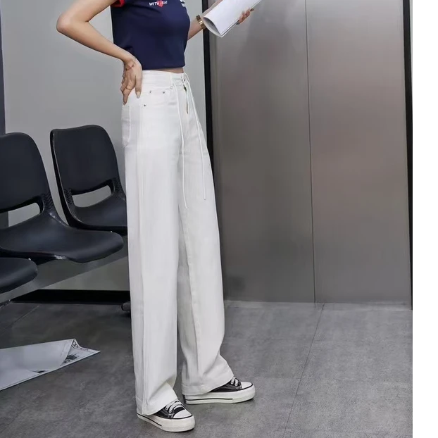 时尚芭蕾女装8510白色直筒显瘦百搭垂感春夏款