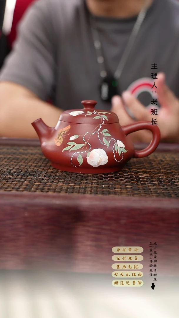 茶壶紫砂花鸟础瓢