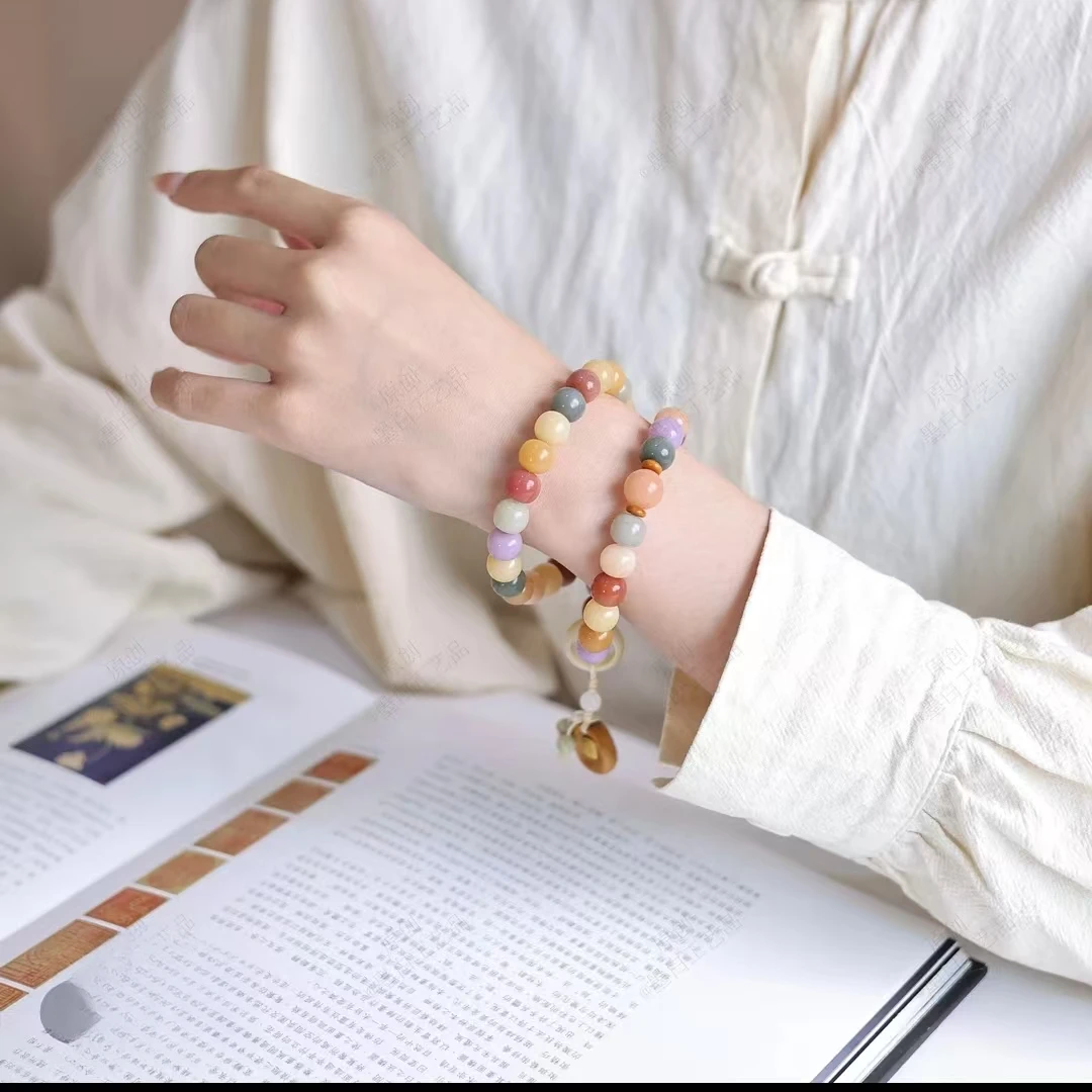 原创手作 原生态菩提 莫奈花园（紫）双圈 菩提果