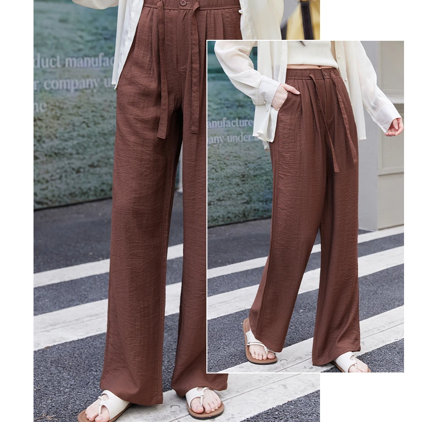 【会呼吸的麻裤】亚麻直筒裤2525  PP