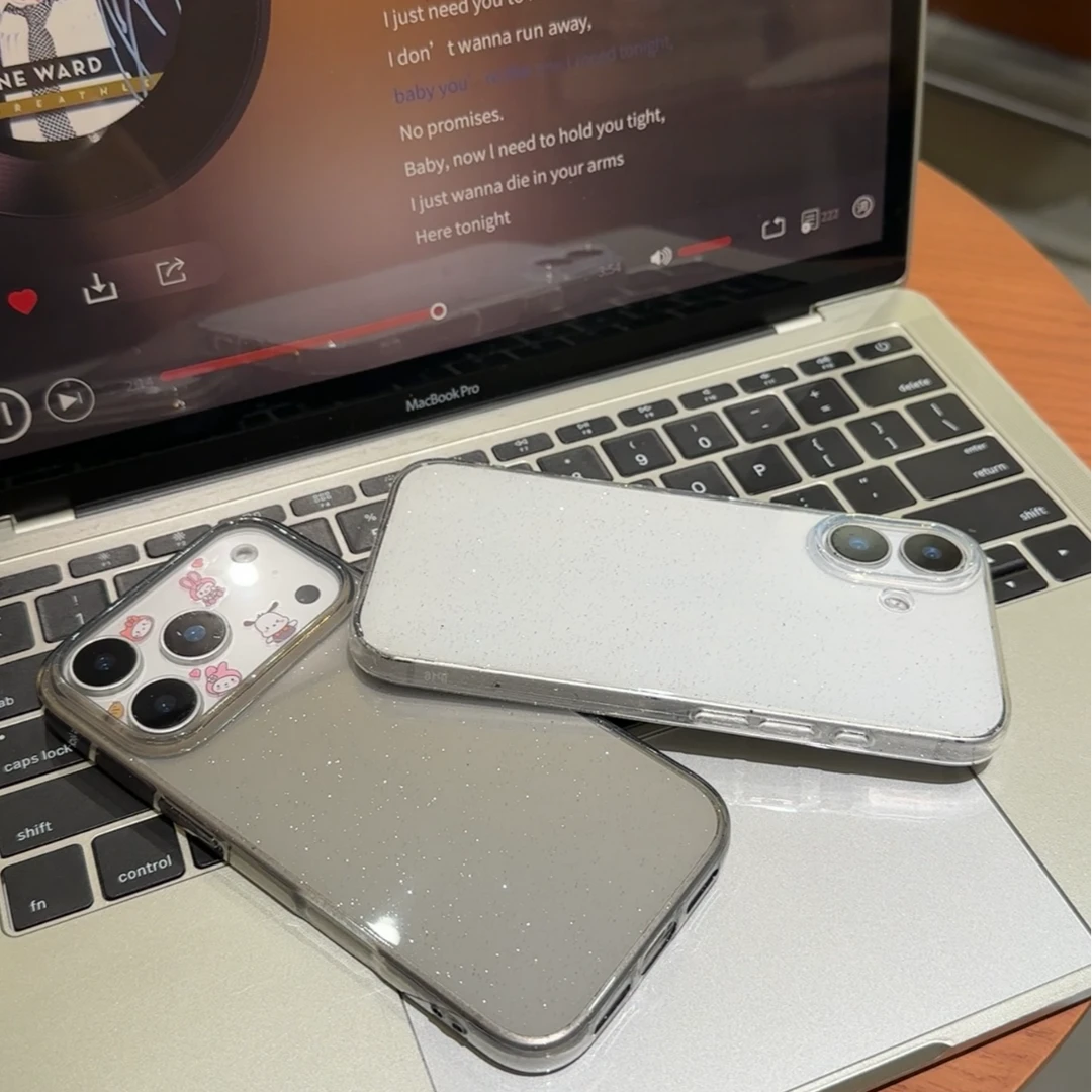 轻奢透明细闪适用苹果17promax手机壳高级感iPhone17pro软套16/15
