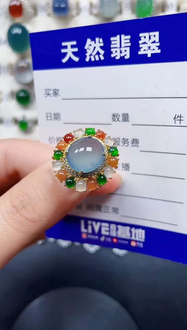 银S925镶嵌翡翠耳饰114