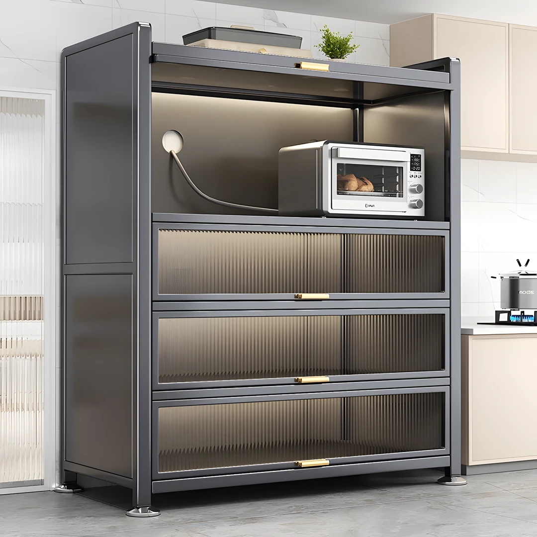 新款厨房收纳柜餐边柜靠墙一体柜储物柜边柜碗柜客厅储物柜阳台柜