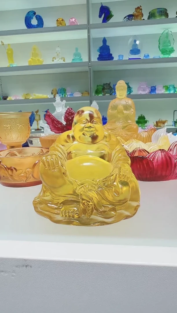 手工艺品琉璃古法琉璃弥勒
