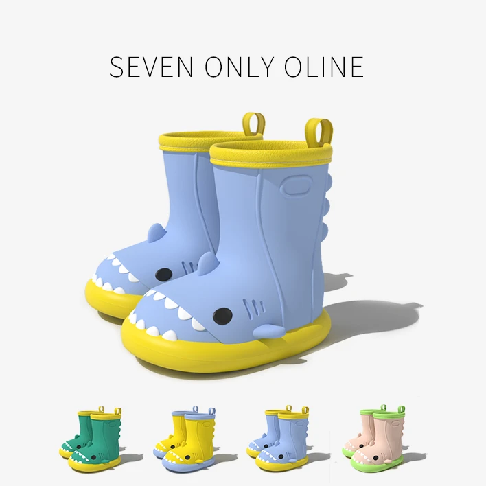 小鲨鱼儿童雨鞋防水男女童防滑水鞋幼儿园宝宝小学生上学晴雨两穿