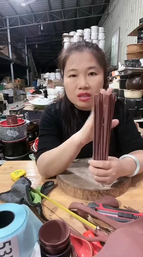 陶瑕疵细紫砂筷子十双