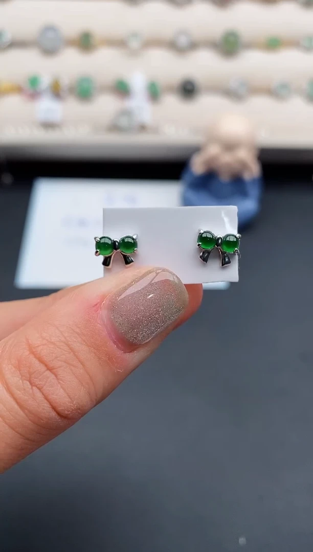 银S925镶嵌戒指翡翠444444+3