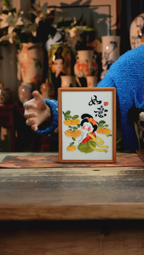 【闪购商品】瓷片景德镇纯手工釉下彩精品花瓶