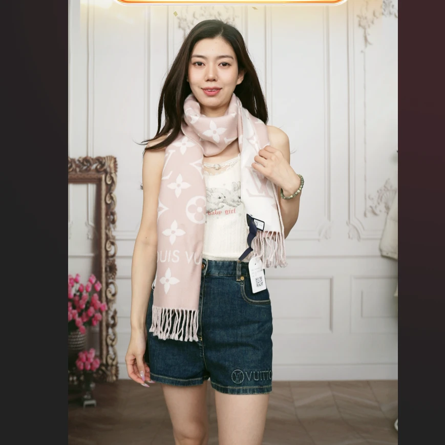 95新 LouisVuitton/路易威登 麦殿/围巾170/34粉色/250317ZXYLL02