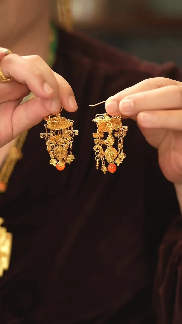 【闪购商品】南红玛瑙耳饰银S925镶嵌新款