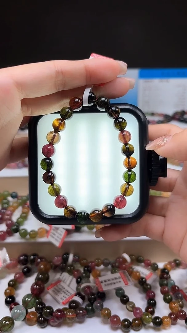 【闪购商品】碧玺手串未镶嵌8.2mm巴西老料玻璃体黑糖色单圈手串