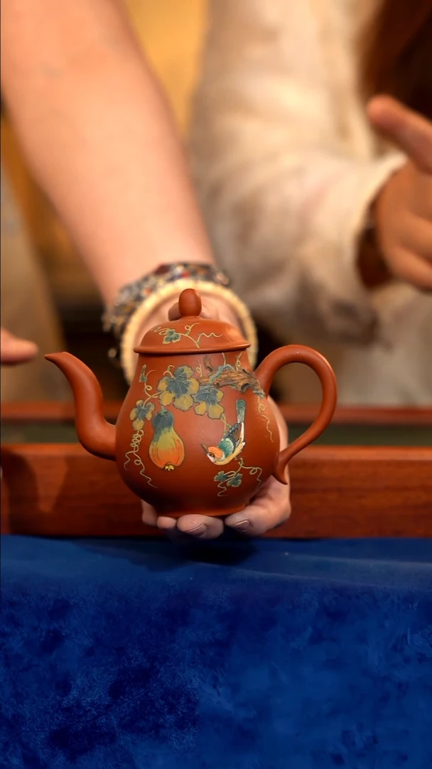 紫砂 宜兴紫砂 QMJ   泥绘  高秋水