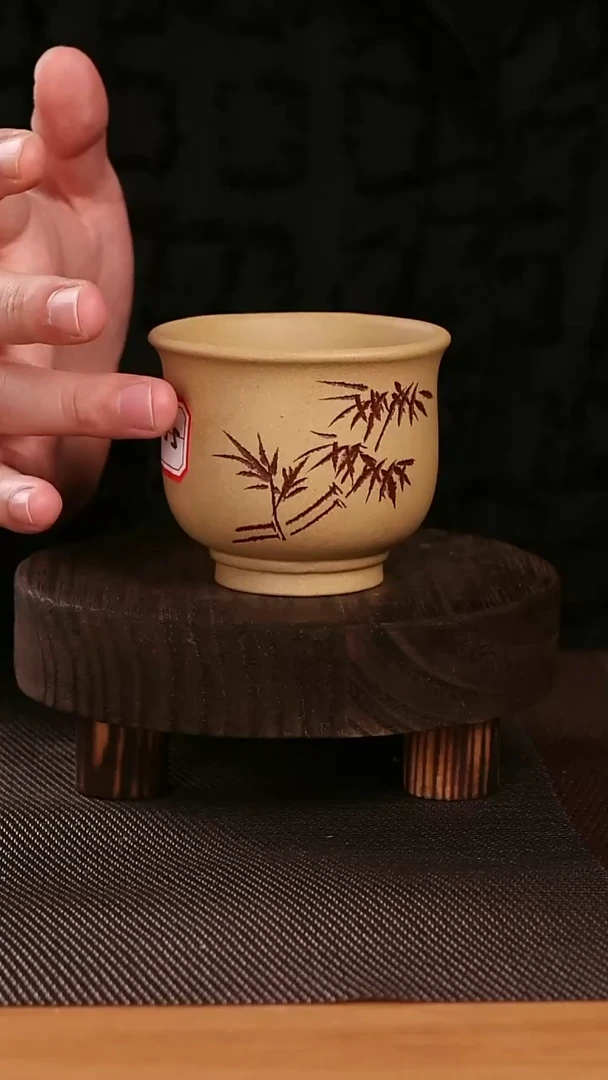 茶杯紫砂紫砂刻绘主人杯22