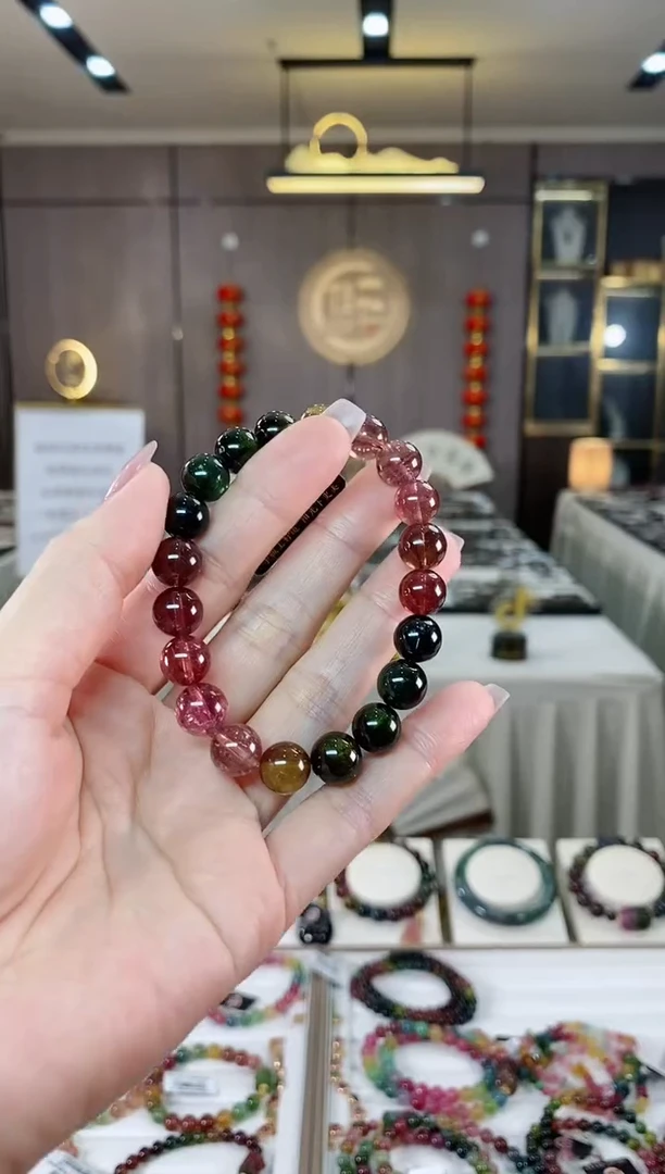 【闪购商品】碧玺单圈手串9mm+未镶嵌（多样性发一条）hon